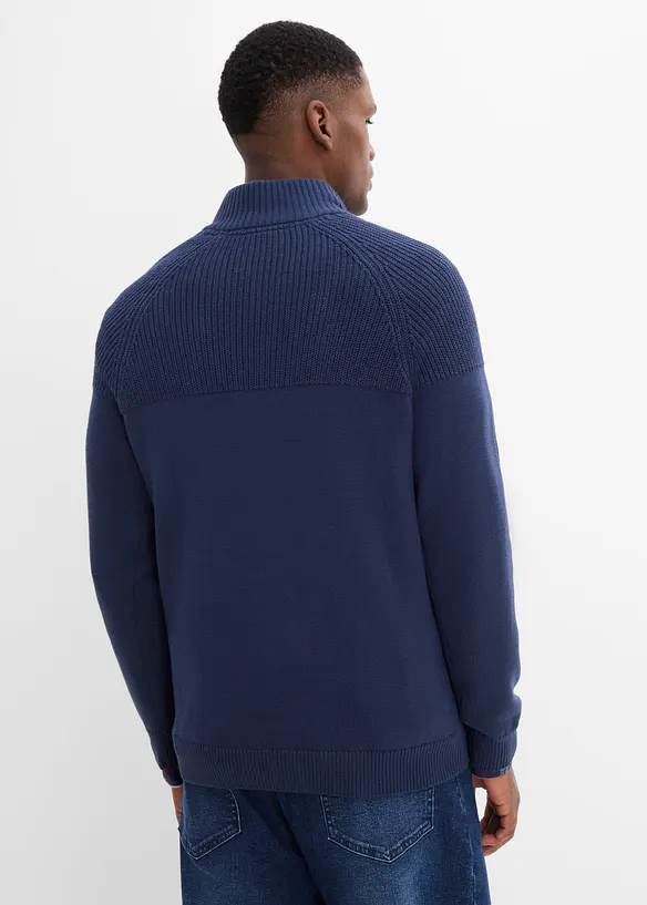 Maglione con collo alto e zip, regular fit, bonprix