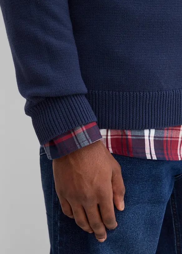 Maglione con collo alto e zip, regular fit, bonprix