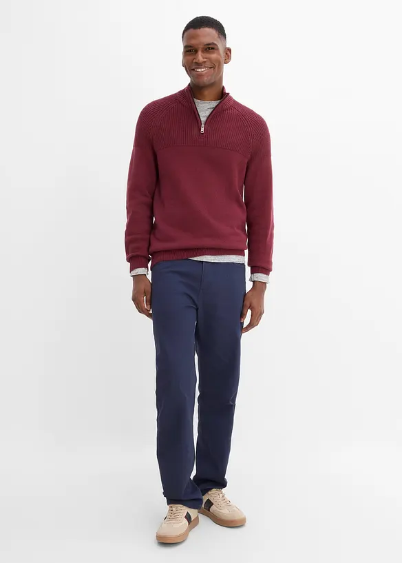 Maglione con collo alto e zip, regular fit, bonprix