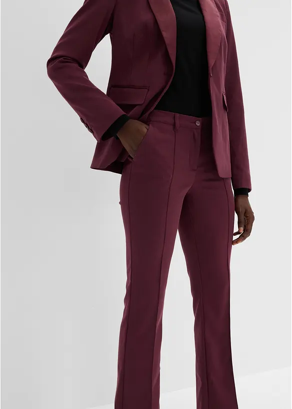 Tailleur giacca e pantaloni con inserto in satin, bonprix