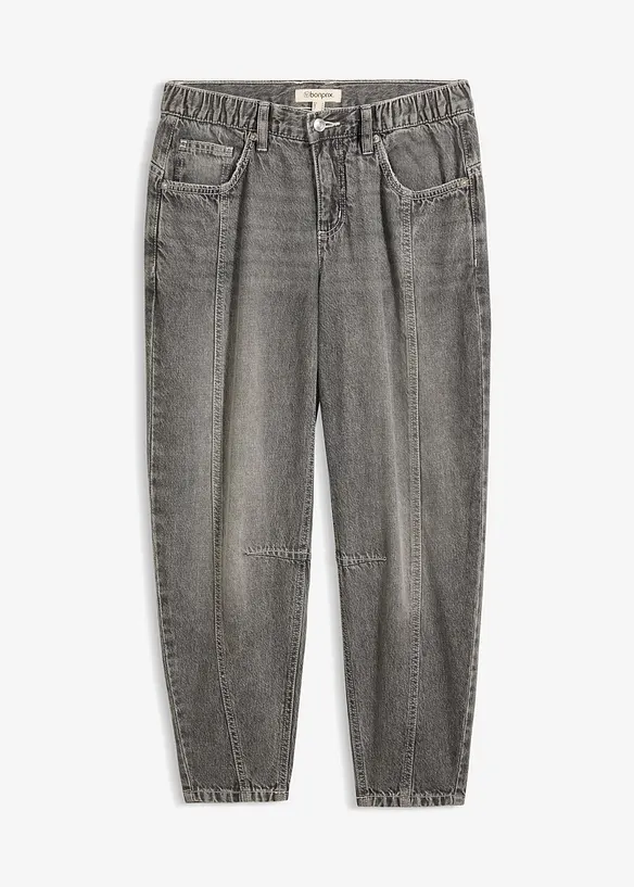 Jeans barrel cropped, vita media, bonprix