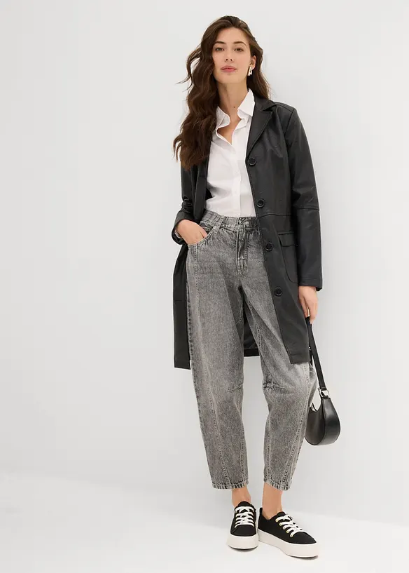 Jeans barrel cropped, vita media, bonprix