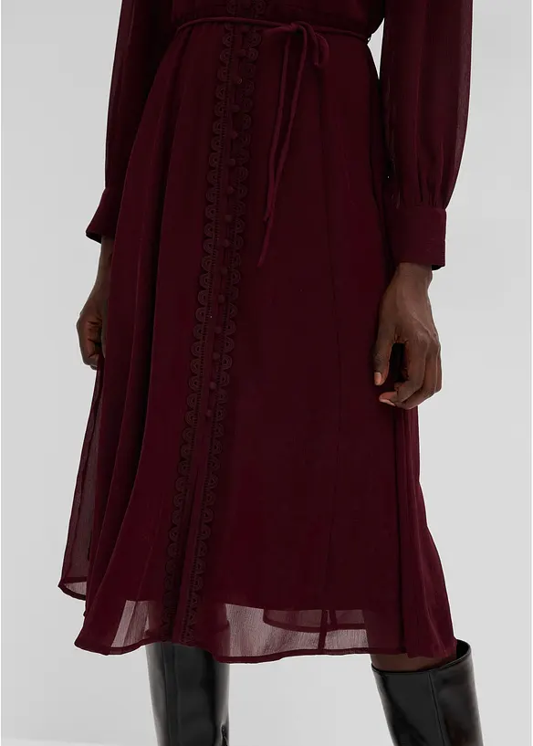 Abito in chiffon con dettagli in pizzo, bonprix