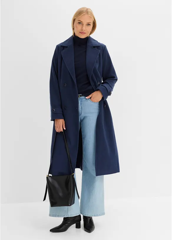 Trench invernale in simil lana, bonprix
