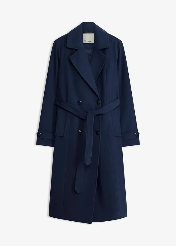 Trench invernale in simil lana, bonprix