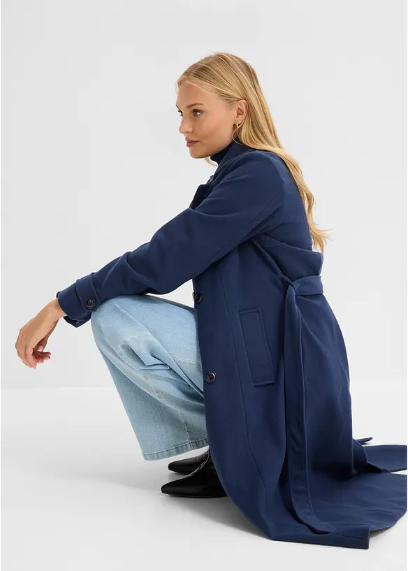 Trench invernale in simil lana, bonprix