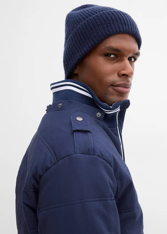Giacca trapuntata stile bomber con cappuccio staccabile, bonprix