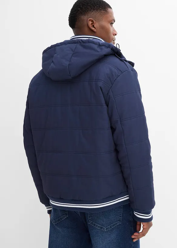 Giacca trapuntata stile bomber con cappuccio staccabile, bonprix