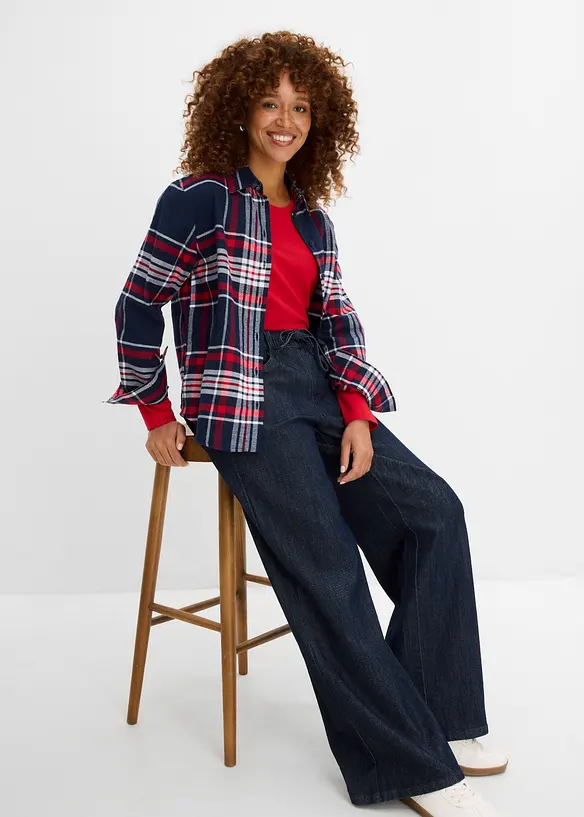 Jeans straight, vita media, bonprix