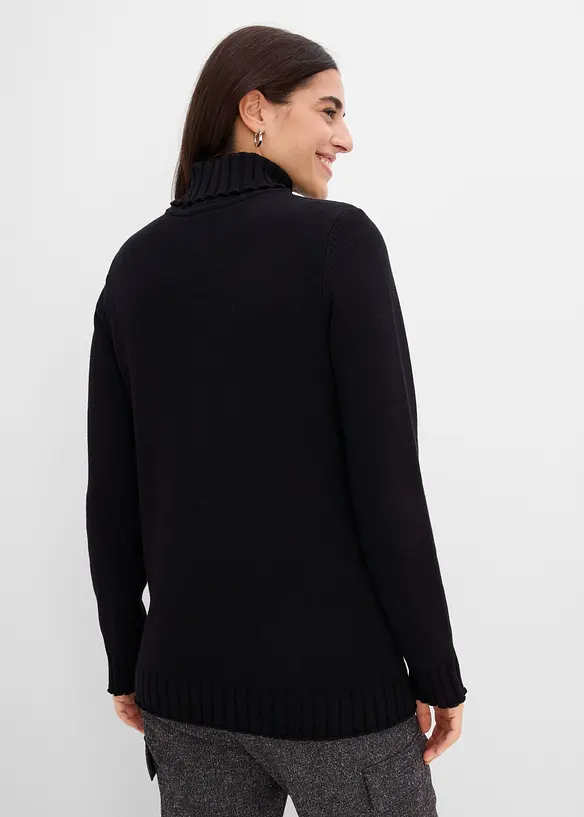 Maglione a collo alto in cotone biologico, bonprix