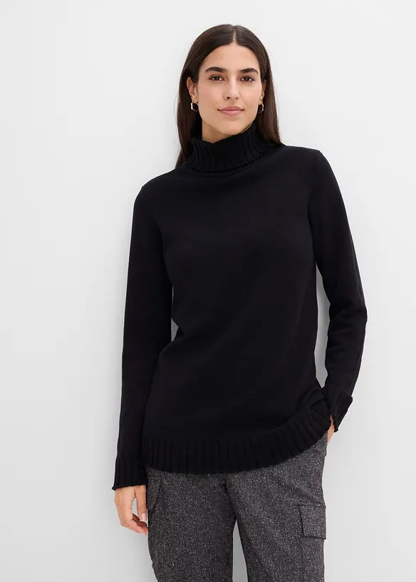 Maglione a collo alto in cotone biologico, bonprix