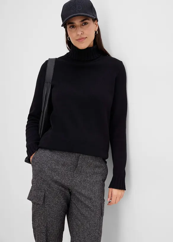Maglione a collo alto in cotone biologico, bonprix