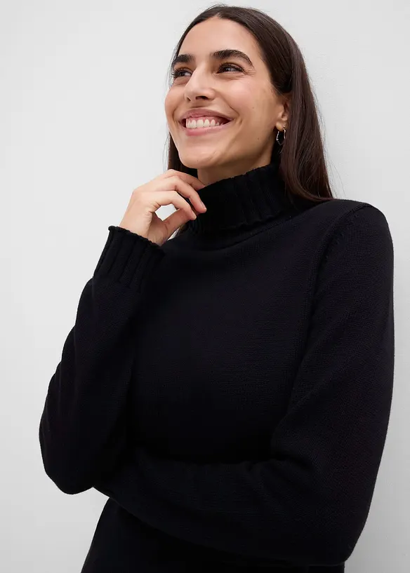 Maglione a collo alto in cotone biologico, bonprix