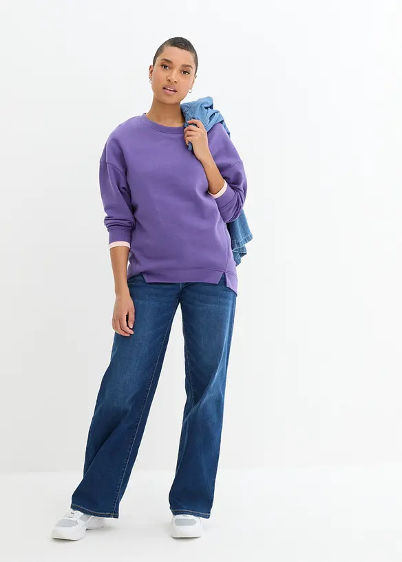 Felpa oversize in misto cotone, bonprix