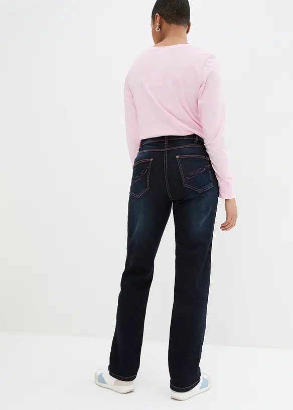 Jeans dritti con girovita comodo, vita media, bonprix