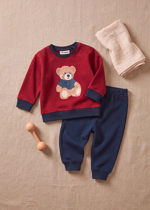 Felpa e pantaloni in puro cotone biologico (set 2 pezzi), bonprix