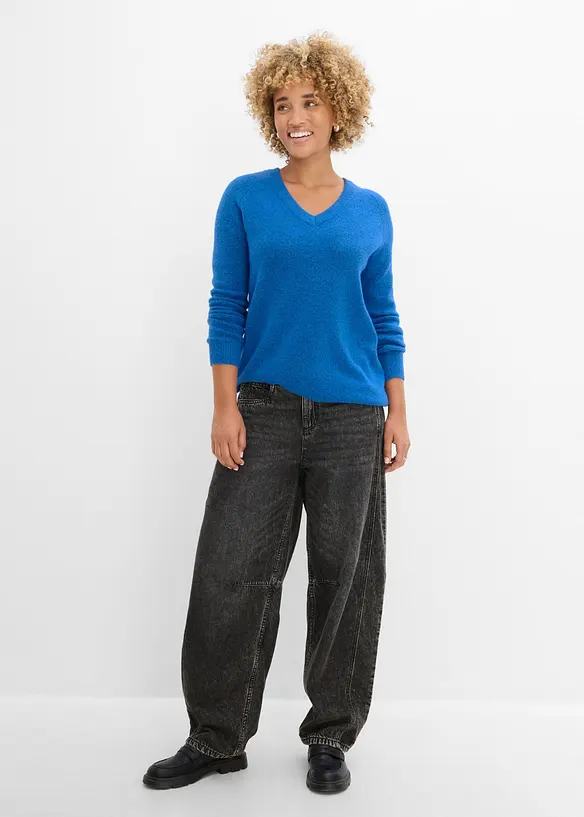 Maglione oversize con scollo a V, bonprix
