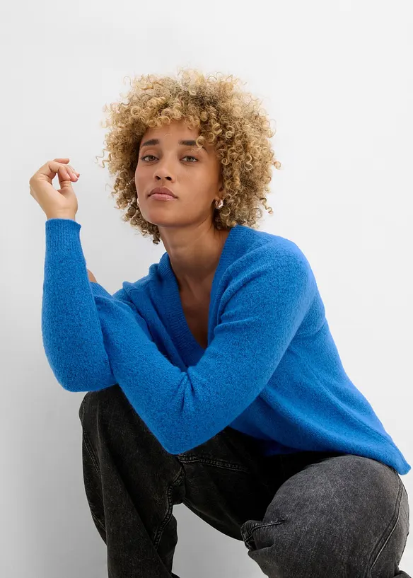 Maglione oversize con scollo a V, bonprix