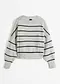 Grigio chiaro melange / nero a righe