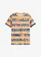albicocca/indaco chiaro/beige/blu a righe orizzontali