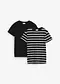 Nero / bianco panna a righe