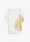 Bianco panna / beige con stampa