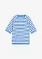 Blu medio / bianco panna a righe