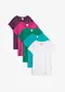 Verde smeraldo + melanzana + fucsia medio + bianco + menta chiaro