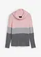 Rosa chiaro / grigio melange a righe