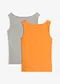 Grigio chiaro melange + arancione acceso