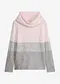 Rosa chiaro / grigio melange a righe