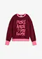 Rosso scuro / fucsia neon con stampa