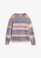 Marrone chiaro/viola/bianco panna a righe