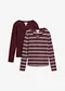 Bordeaux + bordeaux / bianco panna a righe