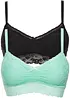 Reggiseno bustier con pizzo morbido (pacco da 2), bonprix
