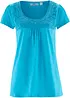 Maglia in cotone con pizzo a maniche corte, bonprix
