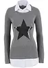 Maglione 2 in 1 con effetto camicia, bpc bonprix collection
