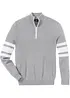 Maglione con zip al colletto e cotone riciclato, bonprix