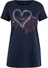 T-shirt in cotone biologico con cuore, bonprix