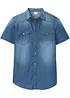 Camicia a maniche corte in jeans di puro cotone biologico, slim fit, bonprix