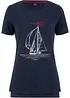 T-shirt in cotone con stampa e spacchi, bonprix