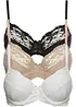 Reggiseno con ferretto e pizzo delicato (pacco da 3), bonprix