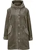 Parka svasato in velluto con fodera in pile teddy e cappuccio, bonprix
