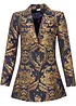 Blazer corto in fantasia jacquard dorata, petite, bonprix