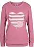 Maglia in cotone stampata a maniche lunghe, bonprix