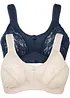 Reggiseno contenitivo senza ferretto con spalline imbottite (pacco da 2), bonprix