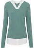 Maglione in filato fine con inserti effetto camicia, bonprix