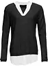Maglione in filato fine con inserti effetto camicia, bonprix