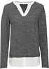 Maglione in filato fine con inserti effetto camicia, bonprix