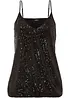Top con spalline sottili e paillettes in morbido misto viscosa, bonprix